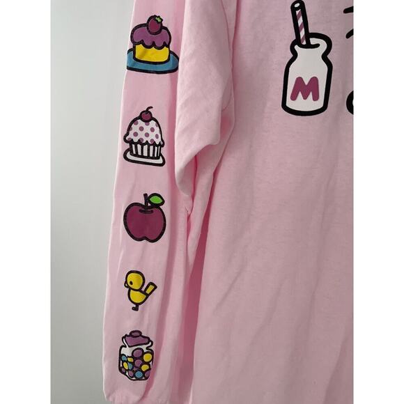 Sanrio Hello Kitty Long Sleeve Pullover Shirt Women 2XLLogo Pink License Product - Picture 6 of 8